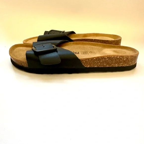 Project Cloud Black Leather sandals size 7.5 - Picture 3 of 4